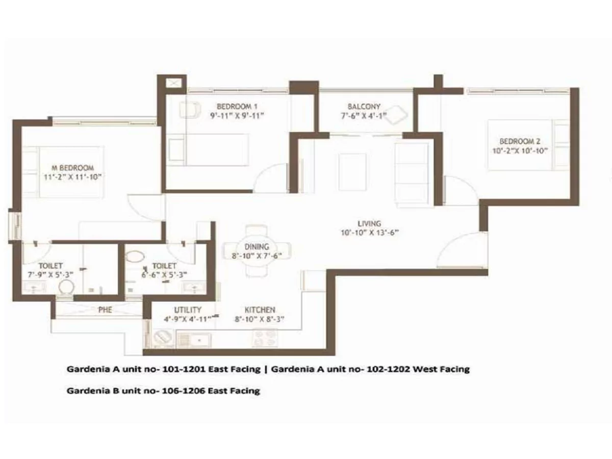 Embassy Edge 3 BHK Floor Plan